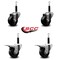 Service Caster 3'' Phenolic Swivel 3/4'' Expanding Stem Caster Set 2 Total Lock Brakes, 4PK SCC-EXTTL20S314-PHR-2-S-2-34 - alternate 2